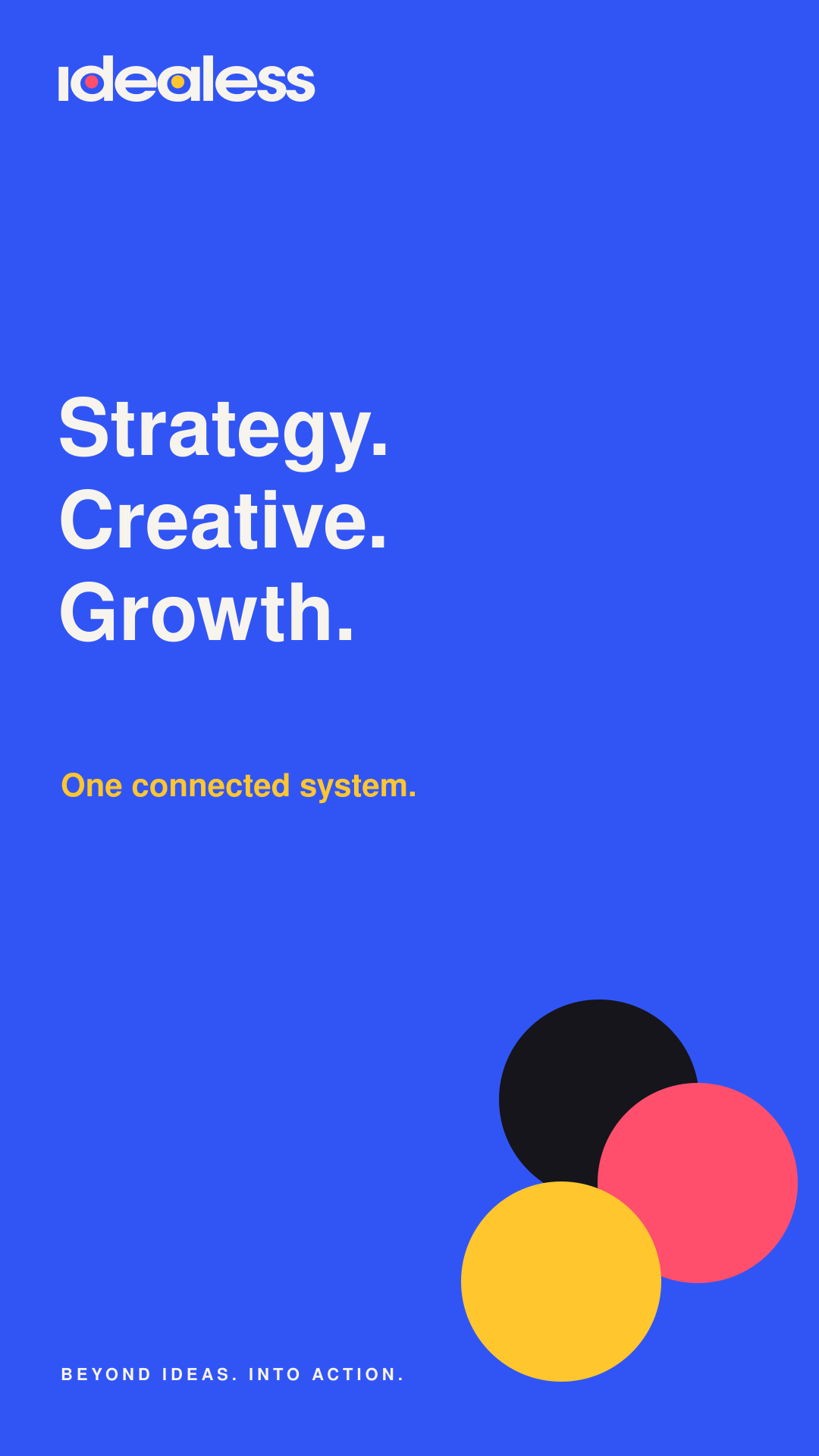IDEALESS vertical story design in action blue